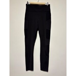 Athleta Women Size M Black Delancey Moto Tight Leggings 598323